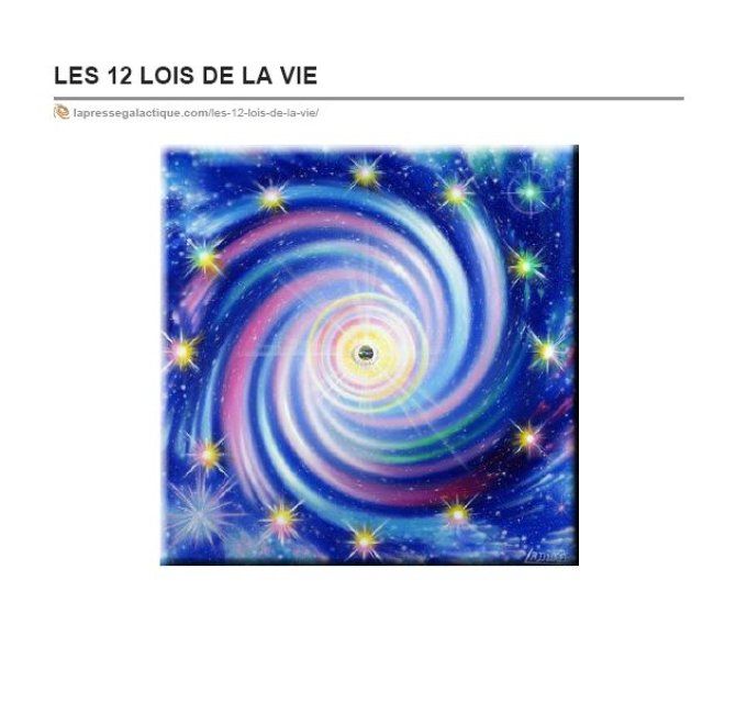 Les 12 "LOIS" de la Vie -OFFERT