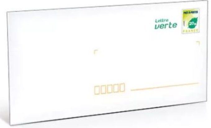 Lettre verte à poster à l'unité ou en lot