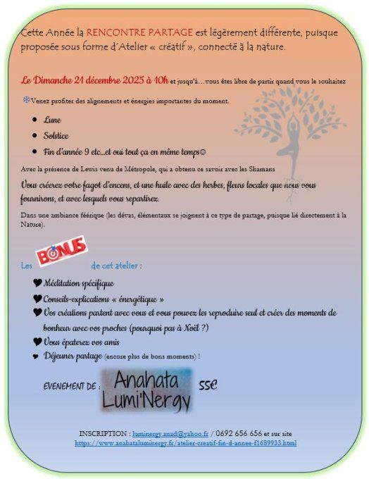 ATELIER CREATIF FIN D'ANNEE